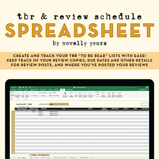TBR & Review Schedule spreadsheet