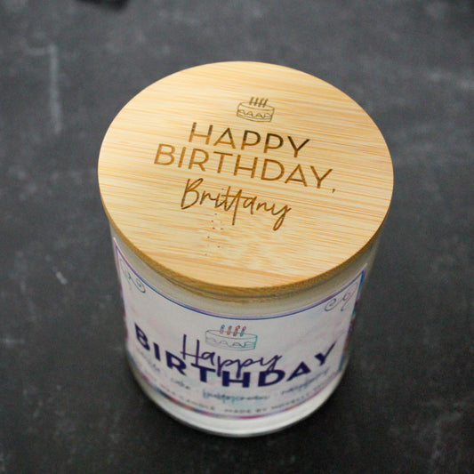 Happy Birthday Candle (Custom Lid)