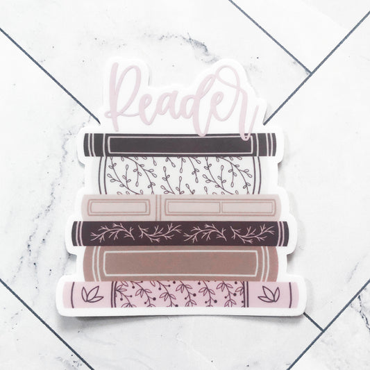 Reader Book Stack sticker