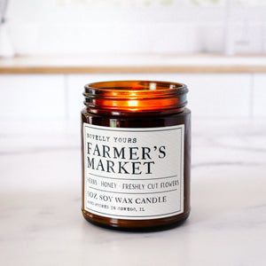 soy wax candle in amber jar called 
