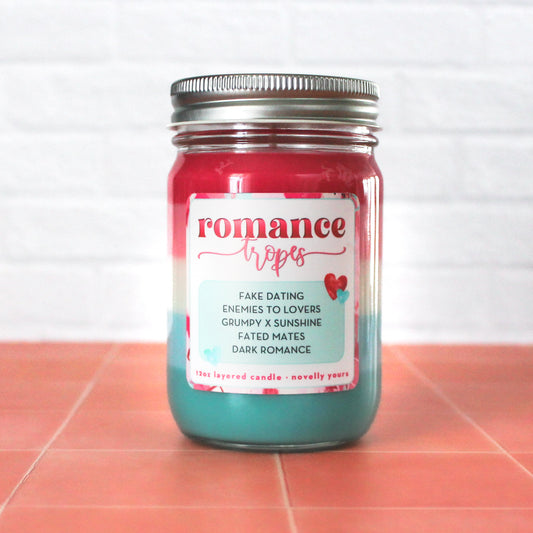 Romance Tropes · 12oz jar, Layered Candle