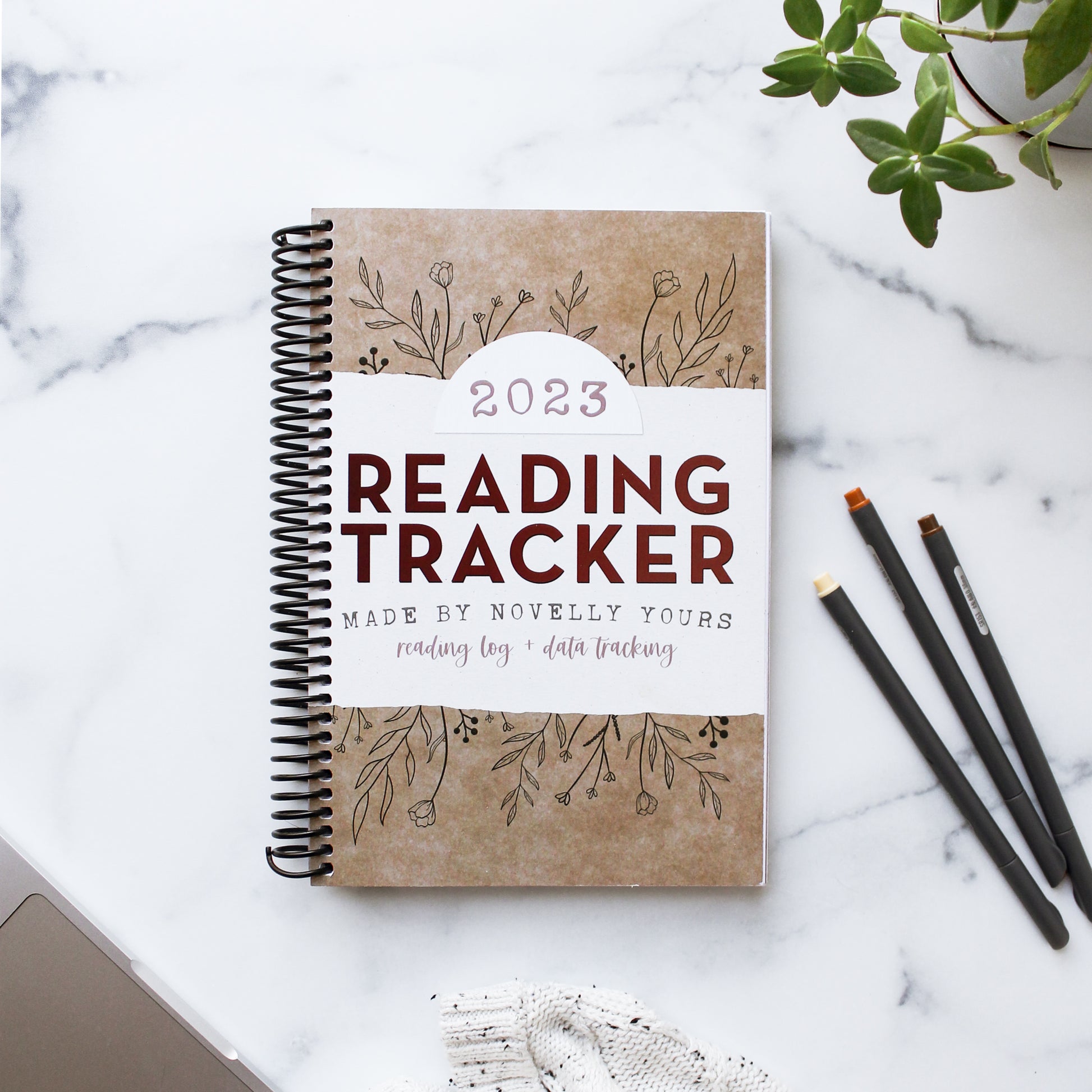 book log reading tracker by novelly yours, made for tracking book statistics, gift for avid readers