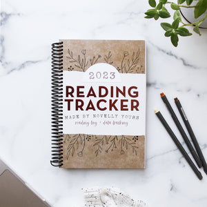 book log reading tracker by novelly yours, made for tracking book statistics, gift for avid readers