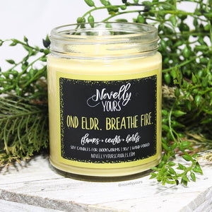 Ond Eldr. Breathe Fire. | 9oz jar | Sky in the Deep, Adrienne Young inspired soy candle - Novelly Yours