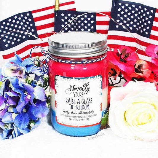 Raise a Glass to Freedom · Layered Candle - Novelly Yours