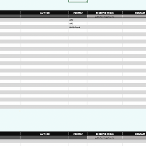TBR & Review Schedule spreadsheet