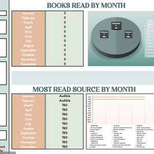 2026 Digital Reading Tracker Spreadsheet