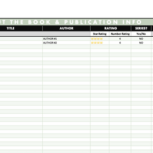 2026 Digital Reading Tracker Spreadsheet