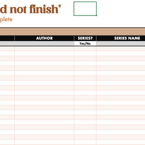 2026 Digital Reading Tracker Spreadsheet
