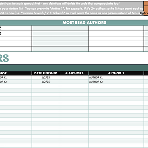 2026 Digital Reading Tracker Spreadsheet