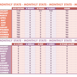 2027 Digital Reading Tracker Spreadsheet