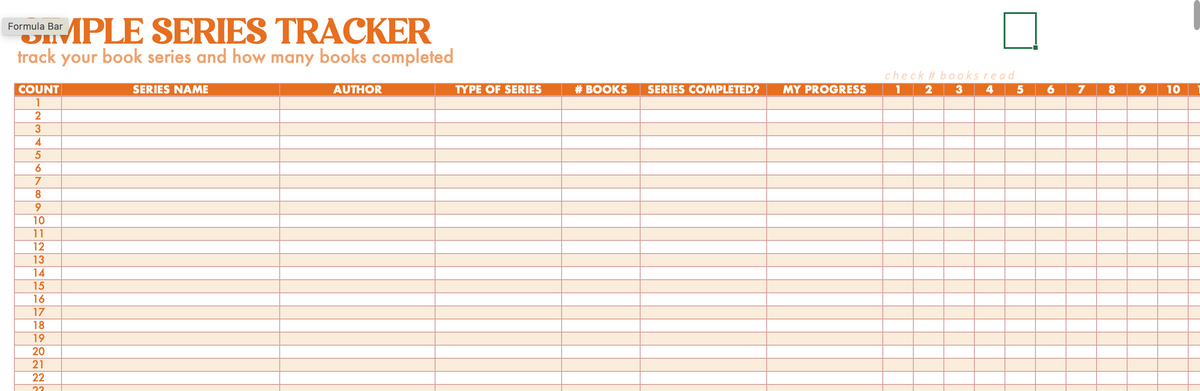 2027 Digital Reading Tracker Spreadsheet