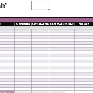 2027 Digital Reading Tracker Spreadsheet