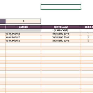 Home Library Log & Series Tracker Spreadsheet