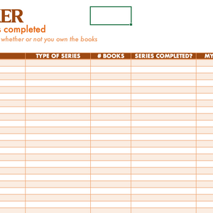 Home Library Log & Series Tracker Spreadsheet