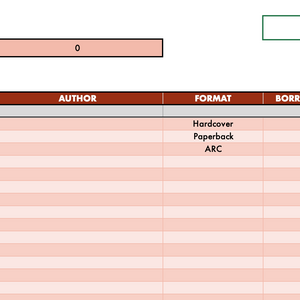 Home Library Log & Series Tracker Spreadsheet