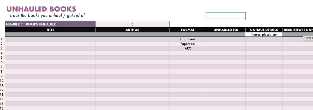 Home Library Log & Series Tracker Spreadsheet