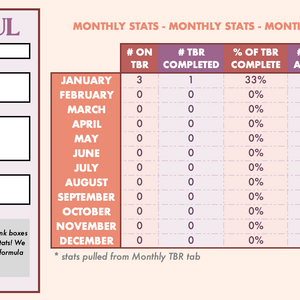 TBR - Review - Challenge Tracker spreadsheet