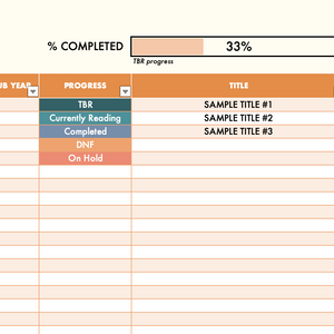 TBR - Review - Challenge Tracker spreadsheet