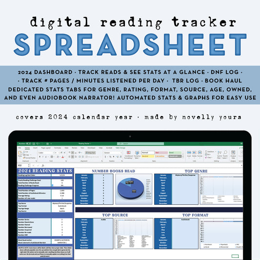 2024 Digital Reading Tracker Spreadsheet