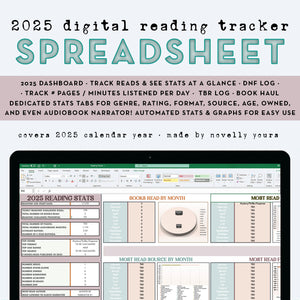 2025 Digital Reading Tracker Spreadsheet