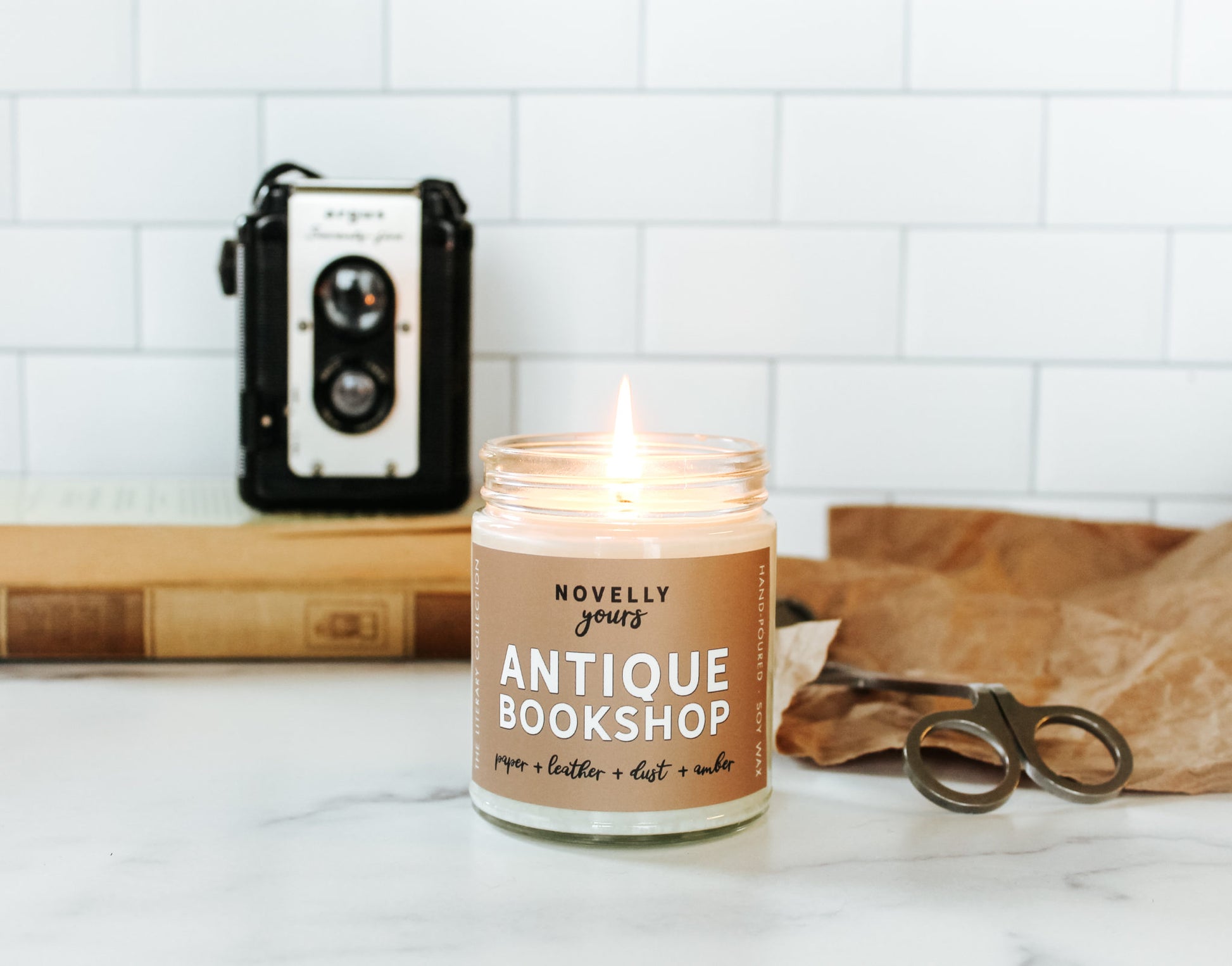 Antique Bookshop · bookish scented candle & literary gift