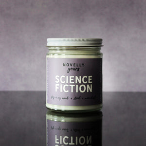 scented soy wax candle labeled 