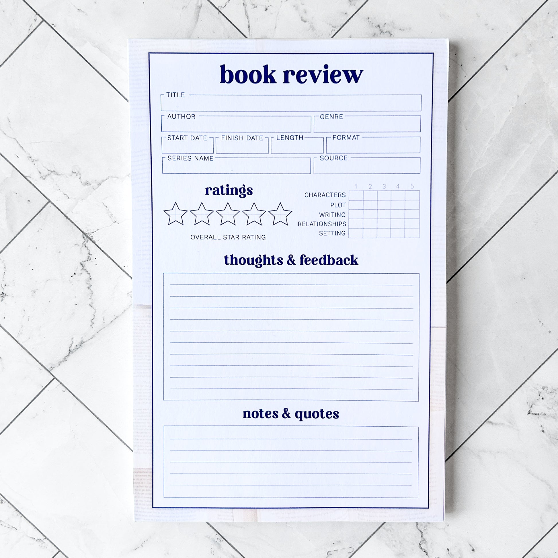 Book Review Notepad