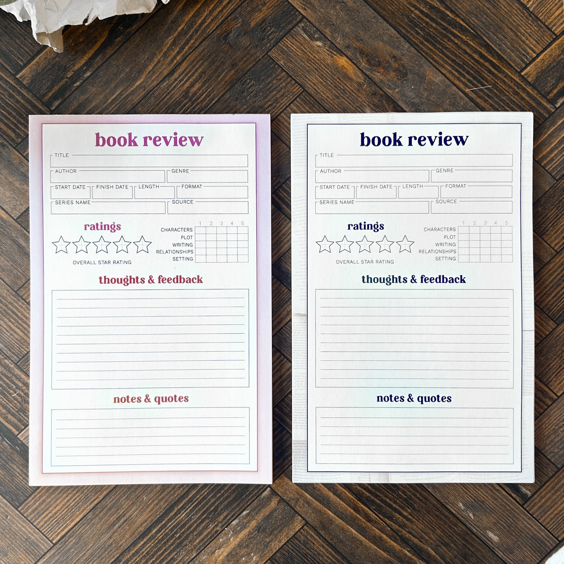 Book Review Notepad