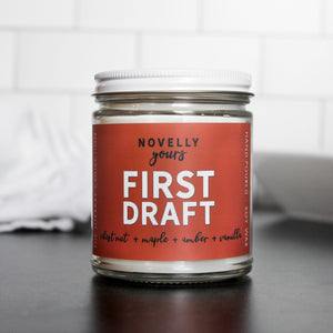 writing inspired scented candle called 
