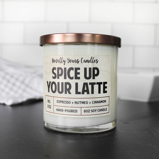 pumpkin spiced coffee scented candle, spice up your latte home fragrance