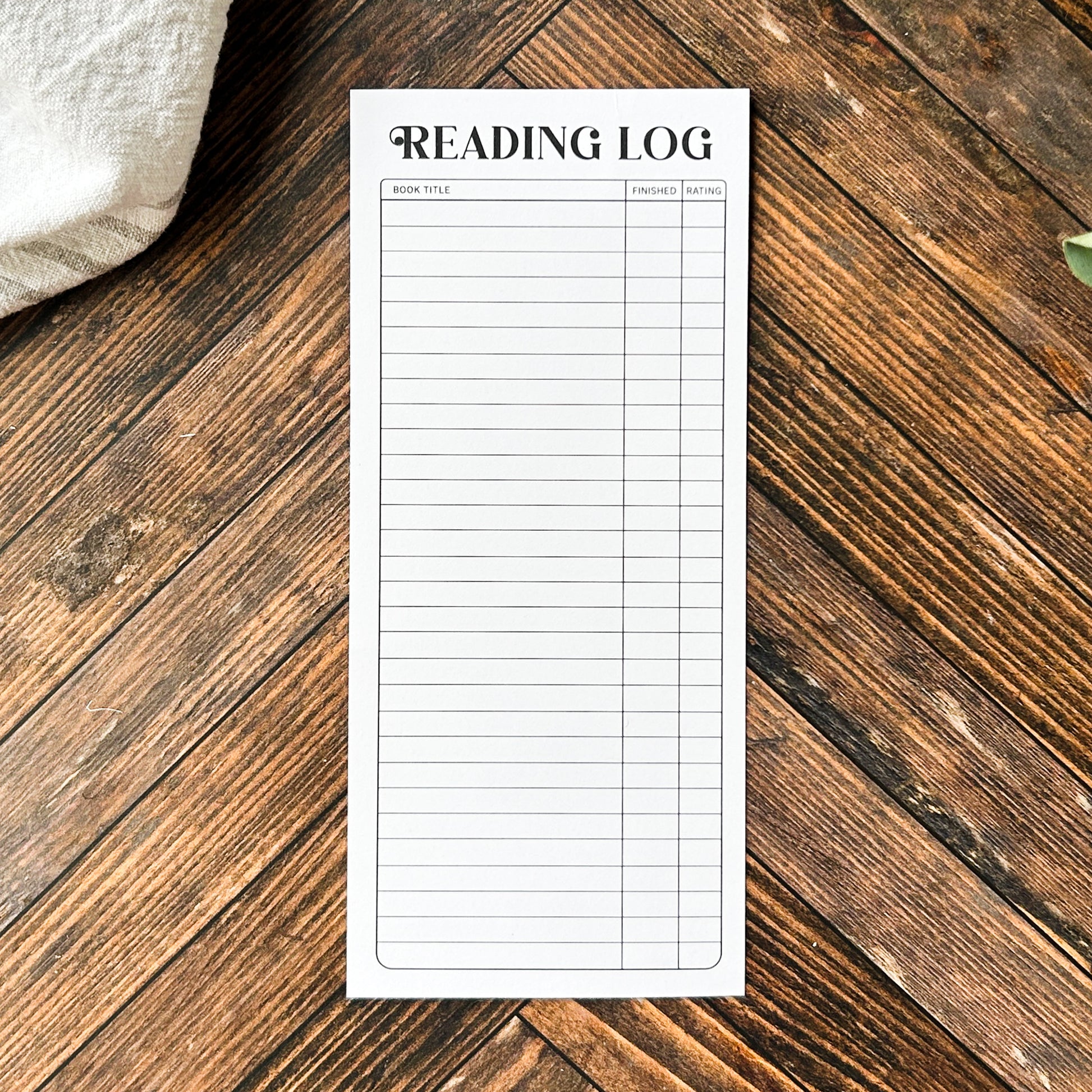 Reading Log Bookmark