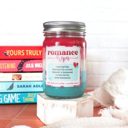 Romance Tropes · 12oz jar, Layered Candle