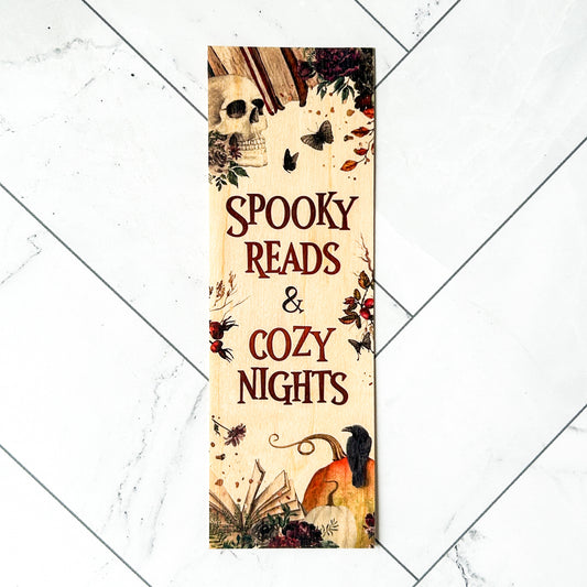 Spooky Reads Wooden Bookmark