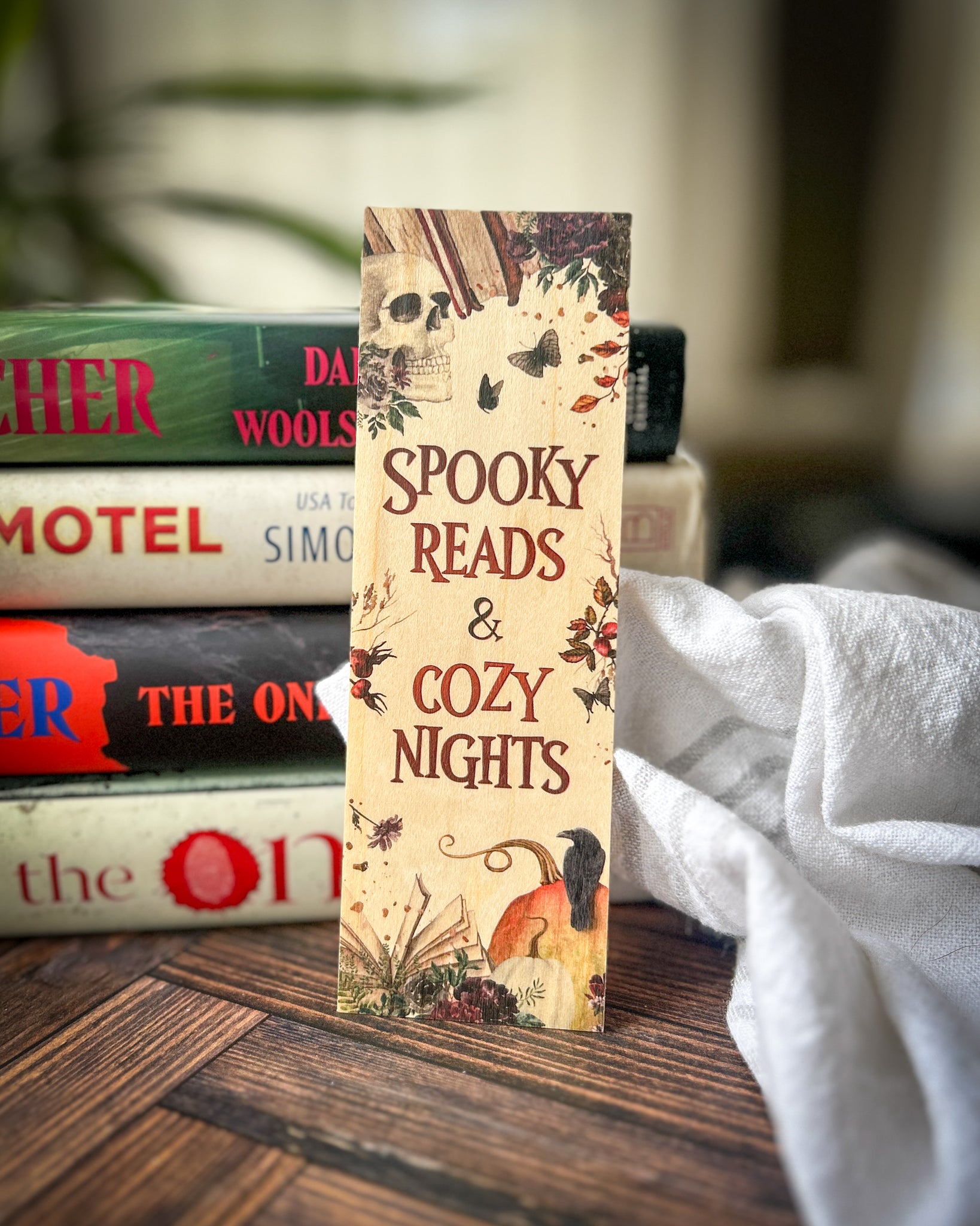Spooky Reads Wooden Bookmark