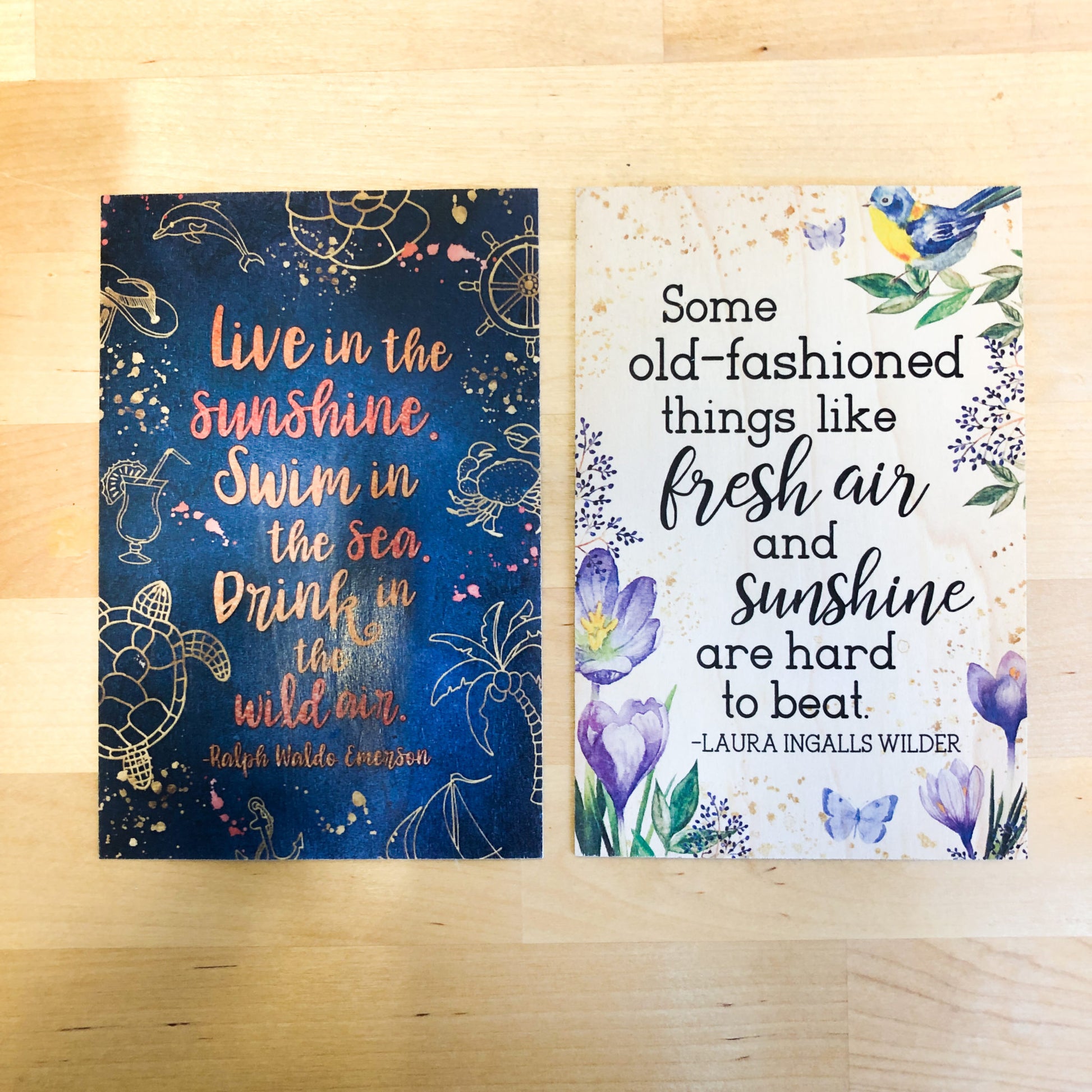 Summer literary wooden quote print